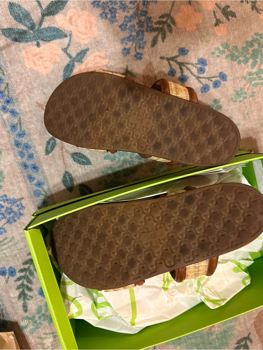 Sam Edelman Rowan Woven Slide Sandals in Natural and Spiced Russet - Picture 7 of 9